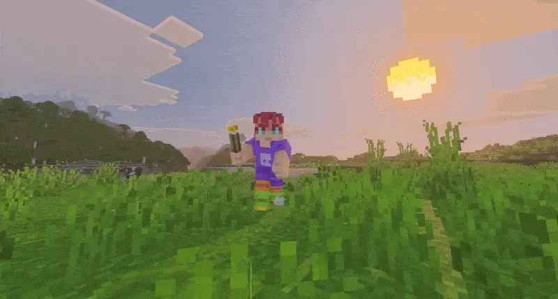 Running with a torch animation