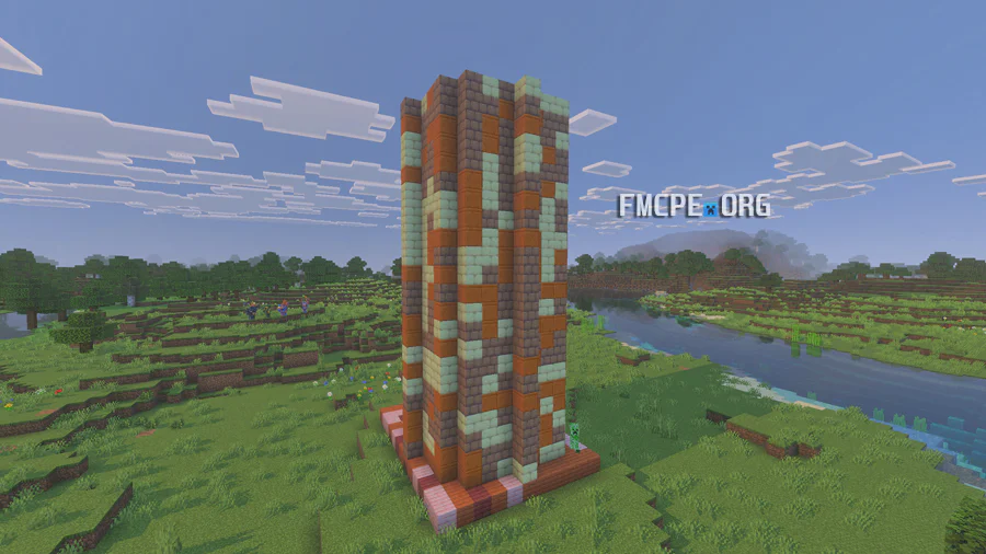 Tower built of three types of blocks
