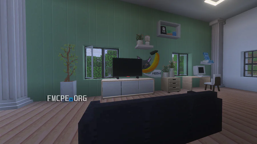 Living room design in Minecraft