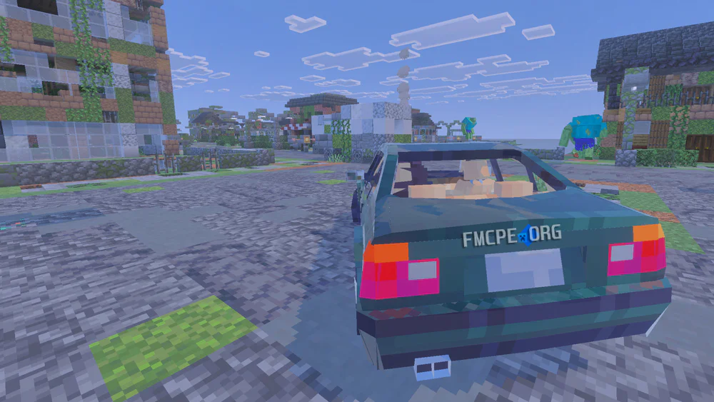 Rear of the BMW E46 model, Minecraft addon