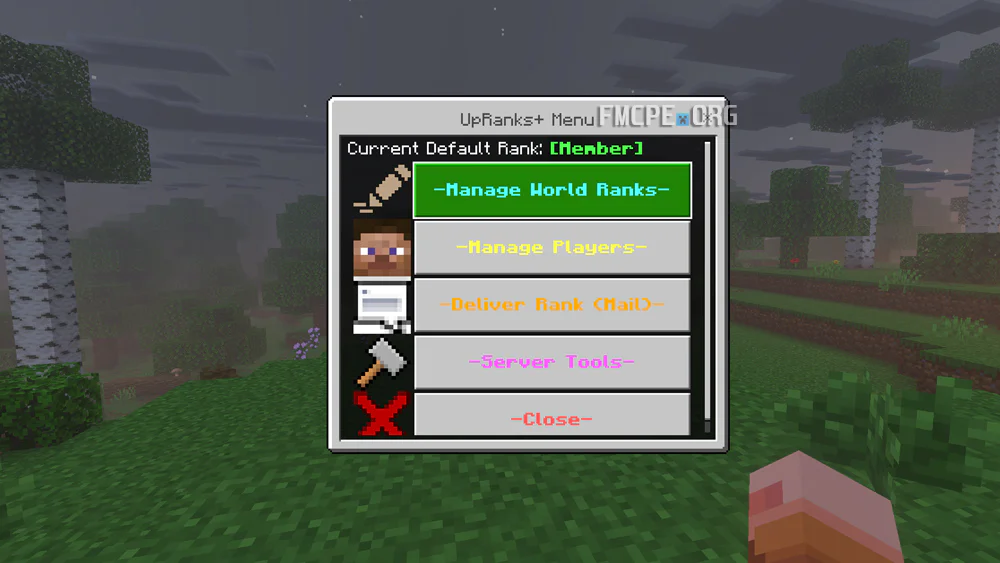 Chat Ranks main menu