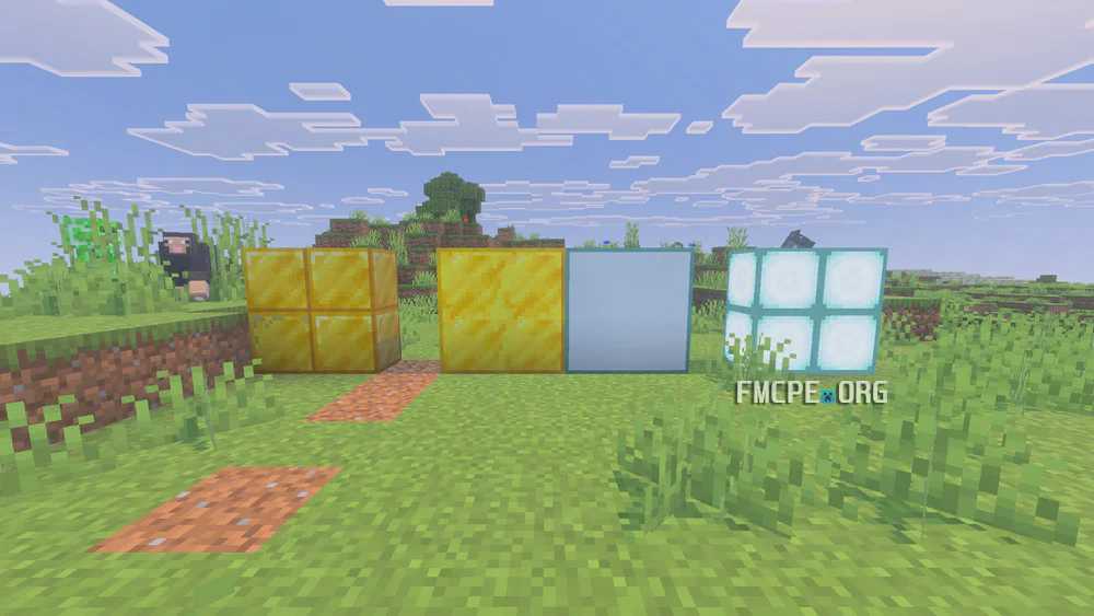 Gold Blocks and Sea Lantern connected