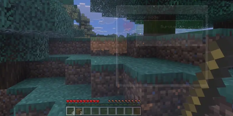 Changing the mode to Creative