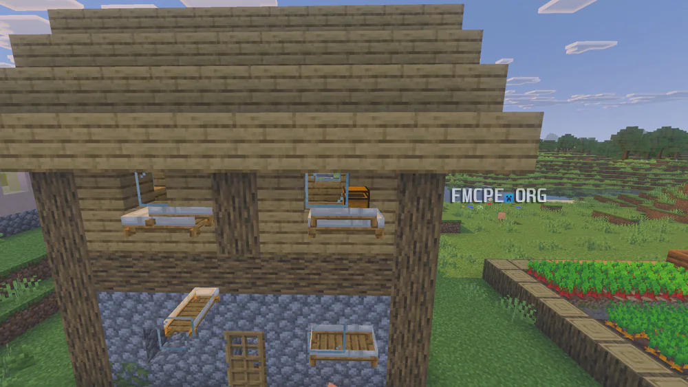 Beds and chests can be seen through the walls