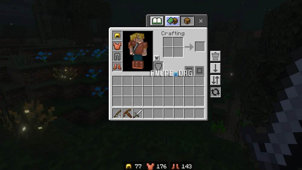 Inventory HUD, quick craft