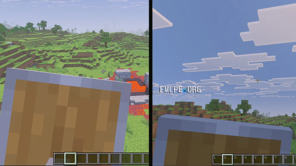 Raised shield takes less screen