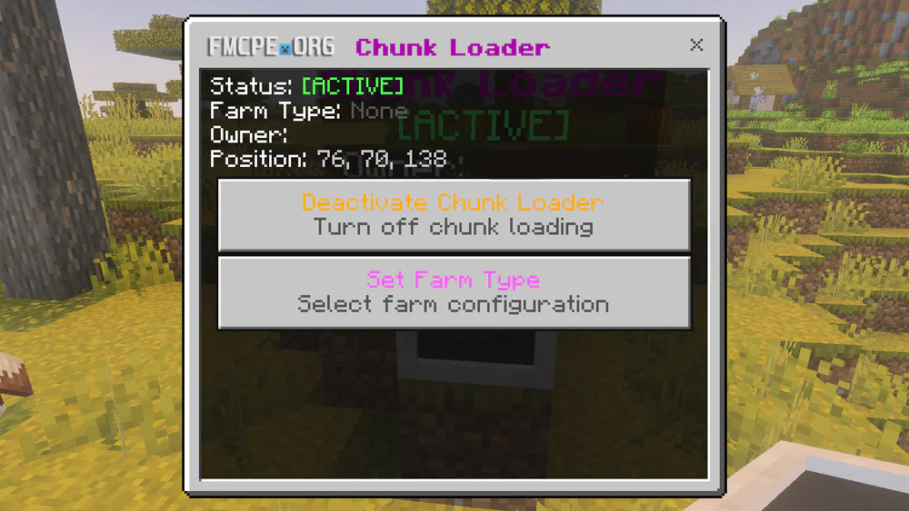 Chunk Loader options