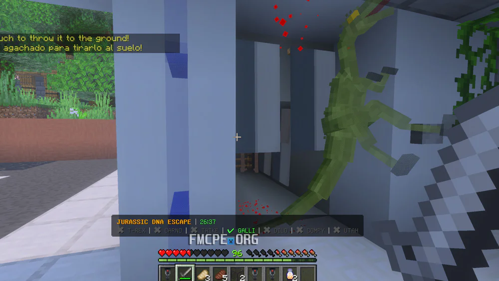 Getting attacked by dino