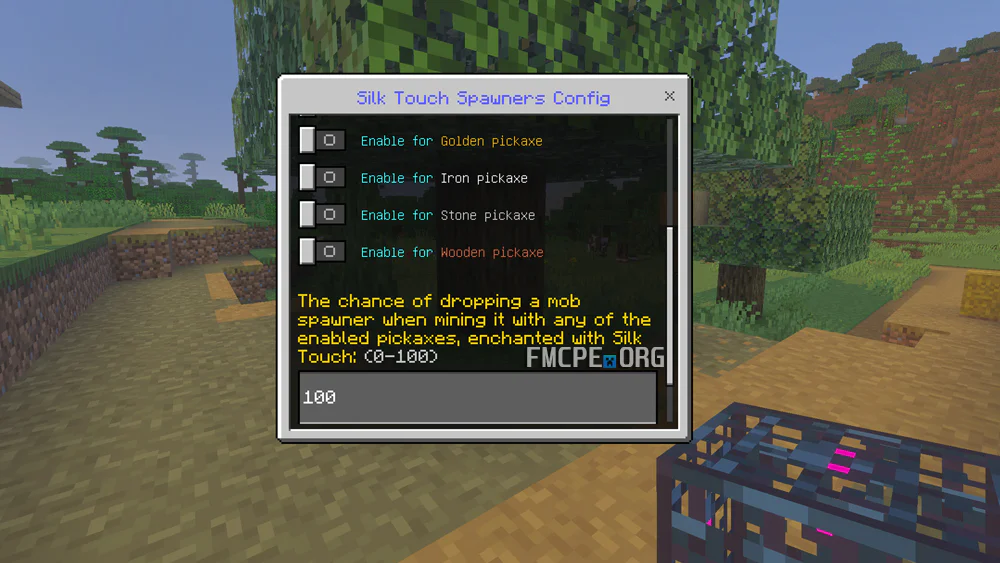 Silk touch spawners config