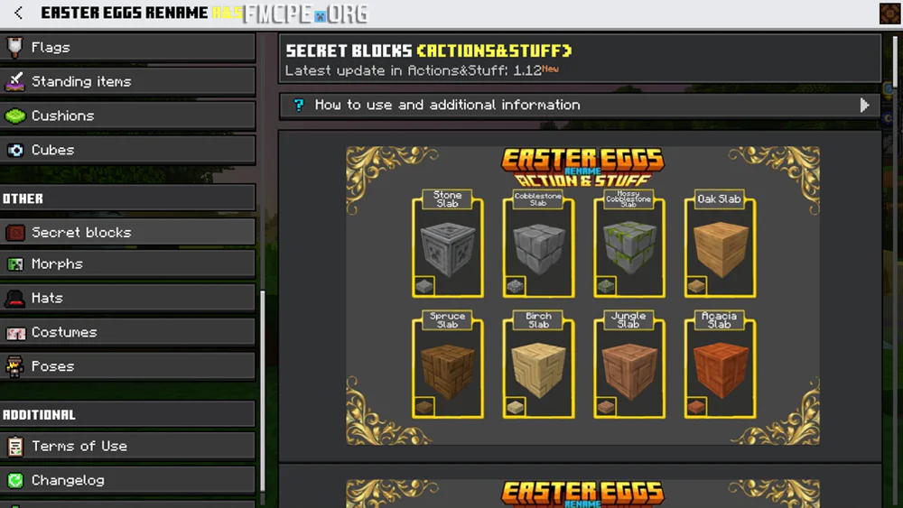 Secret Blocks in Actions and Stuff